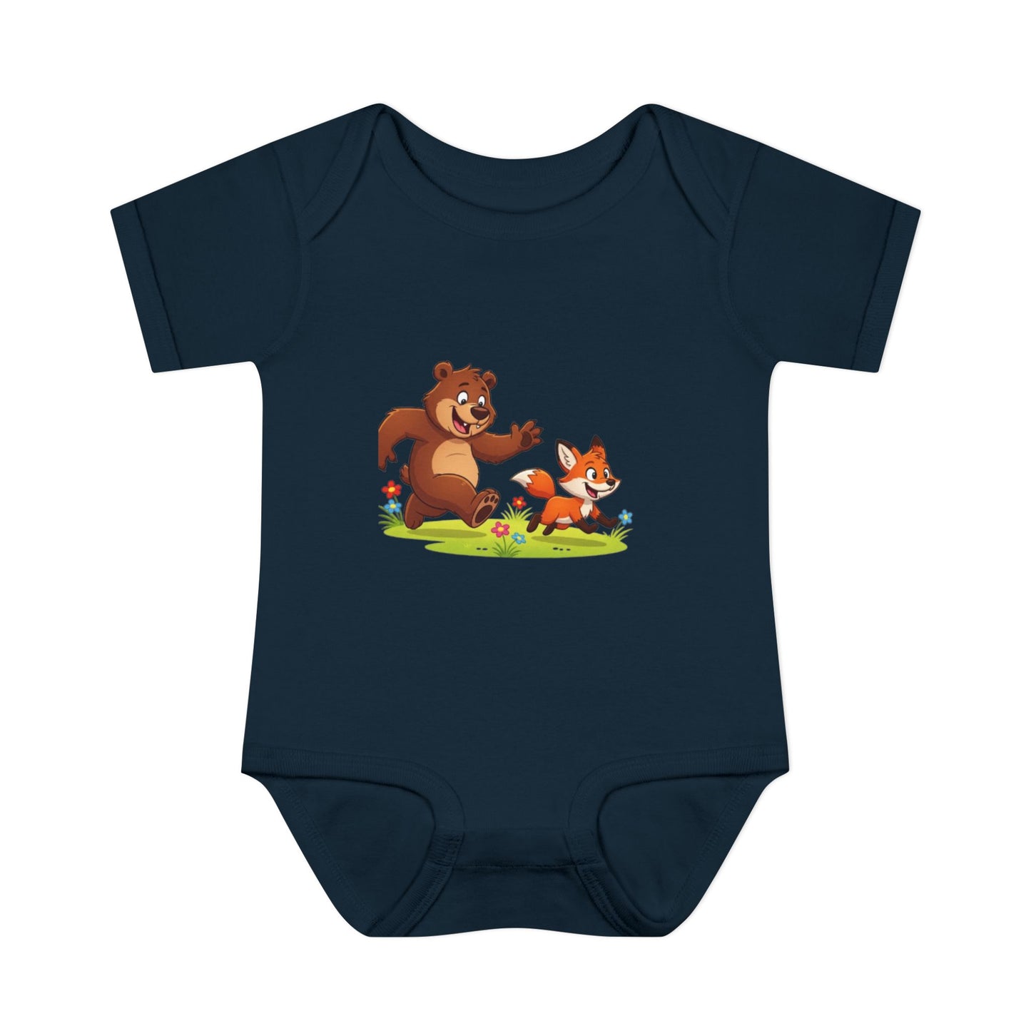 Bear and Fox Baby Bodysuit |