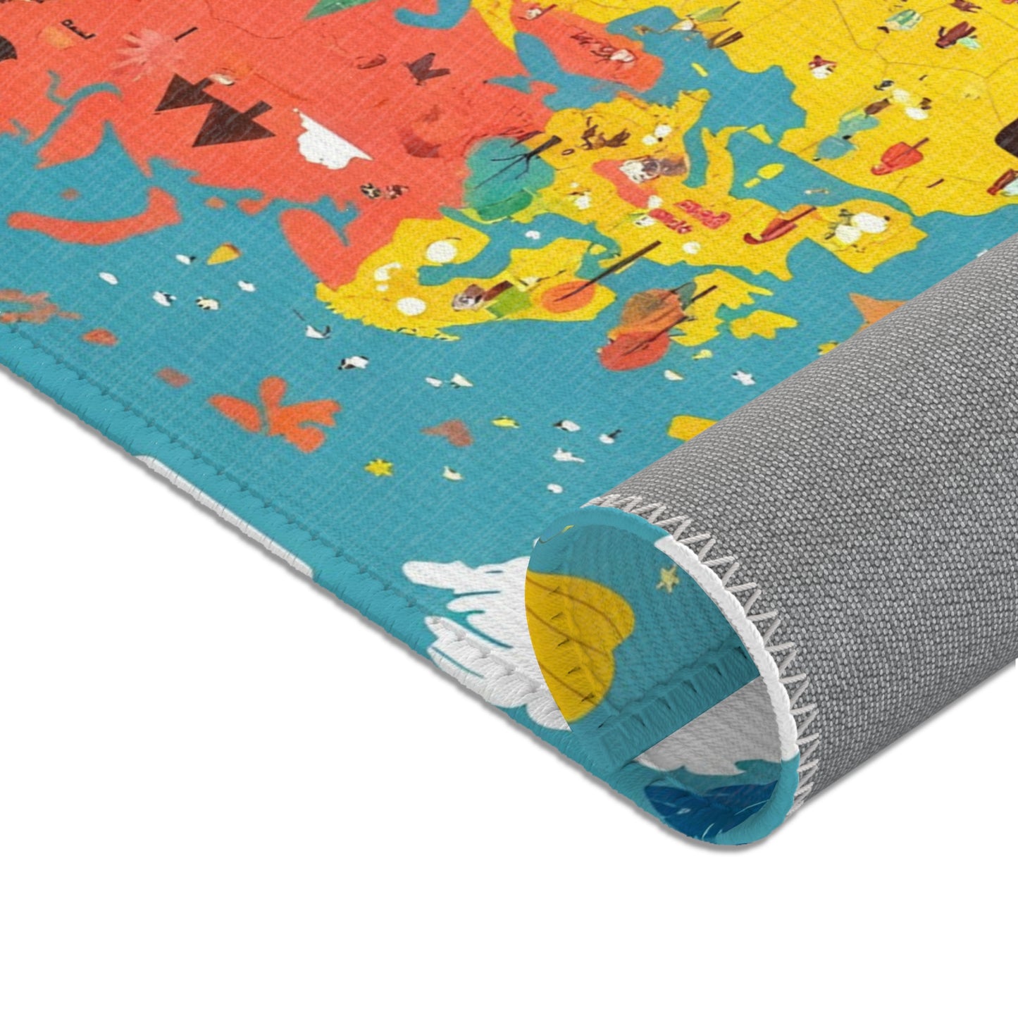 Colorful World Map  Rug