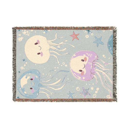 Premium Jellyfish Dream Woven Cotton Blanket
