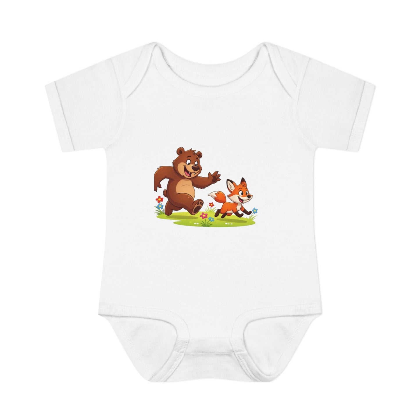 Bear and Fox Baby Bodysuit |