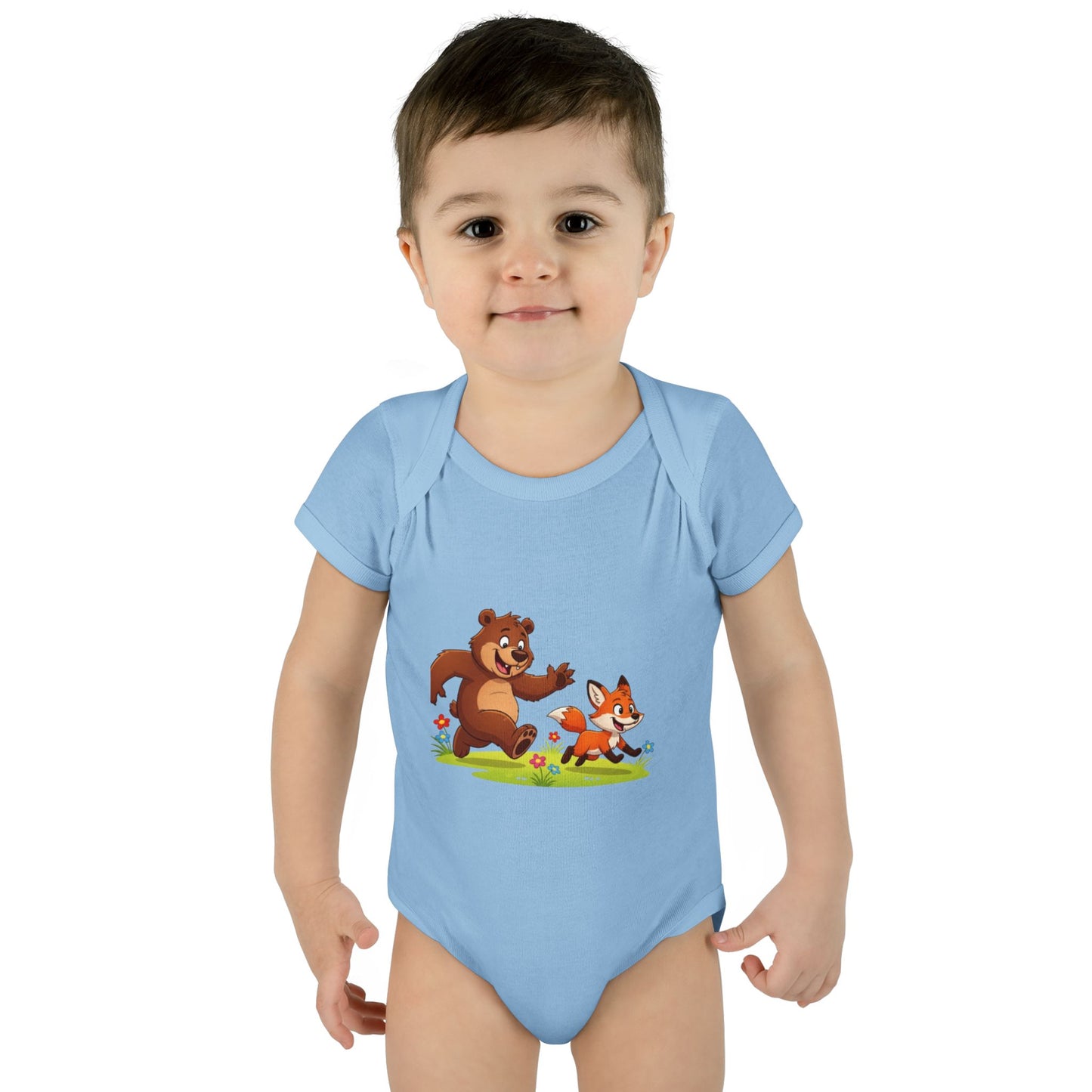 Bear and Fox Baby Bodysuit |