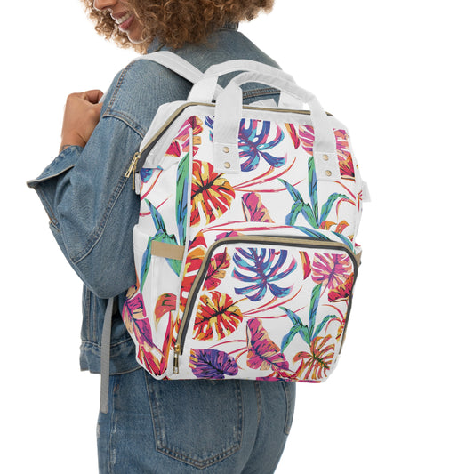 Tropical Floral Diaper Backpack | Travel Bag
