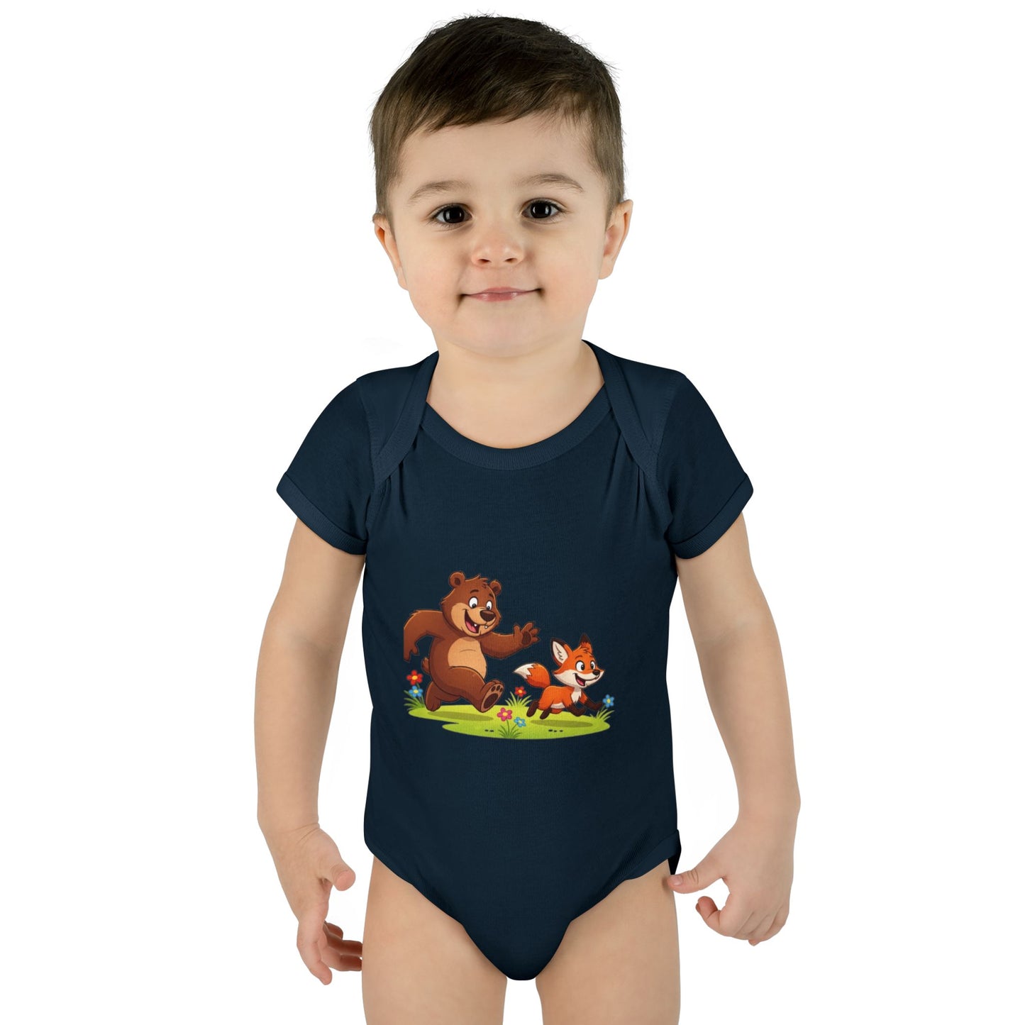 Bear and Fox Baby Bodysuit |