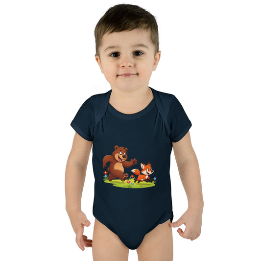 Bear and Fox Baby Bodysuit |
