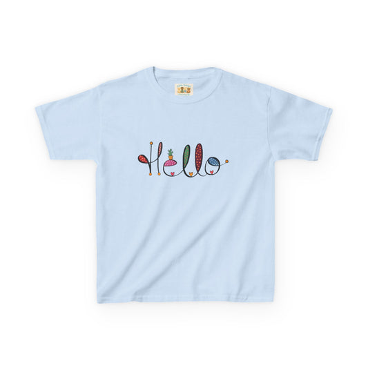 Kids Hello Slogan Unisex Tee