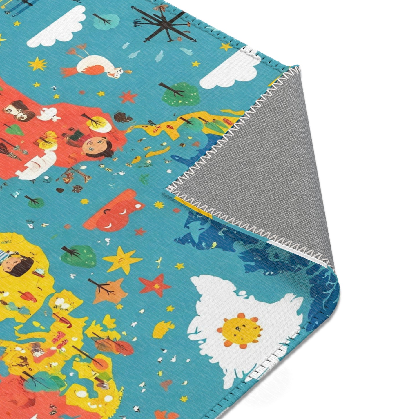 Colorful World Map  Rug