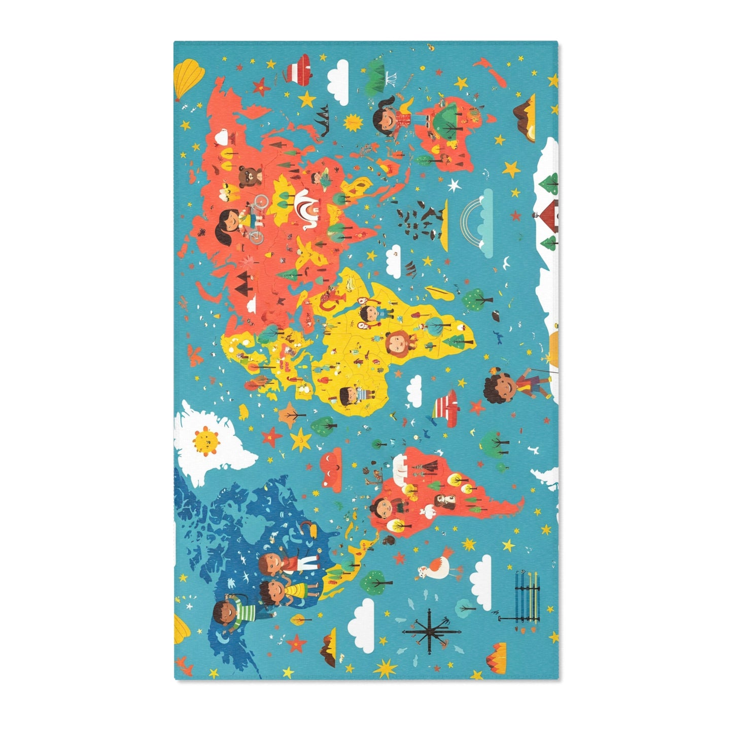 Colorful World Map  Rug