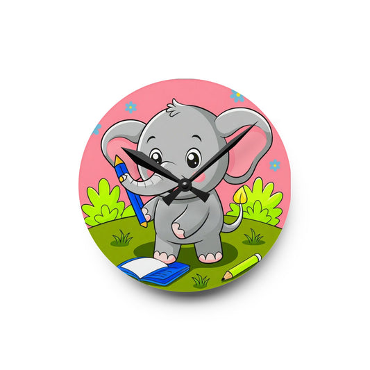 Elephant Kids Wall Clock