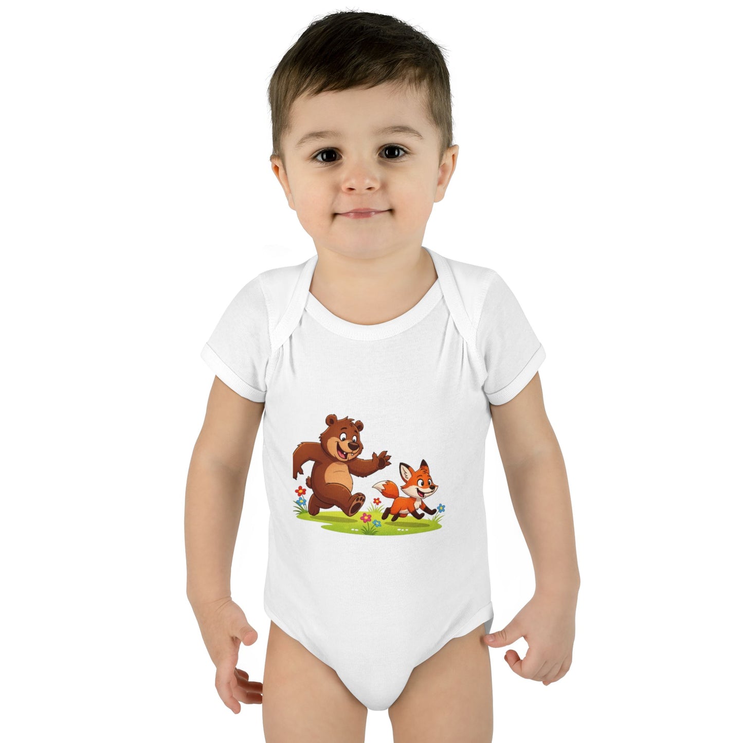Bear and Fox Baby Bodysuit |