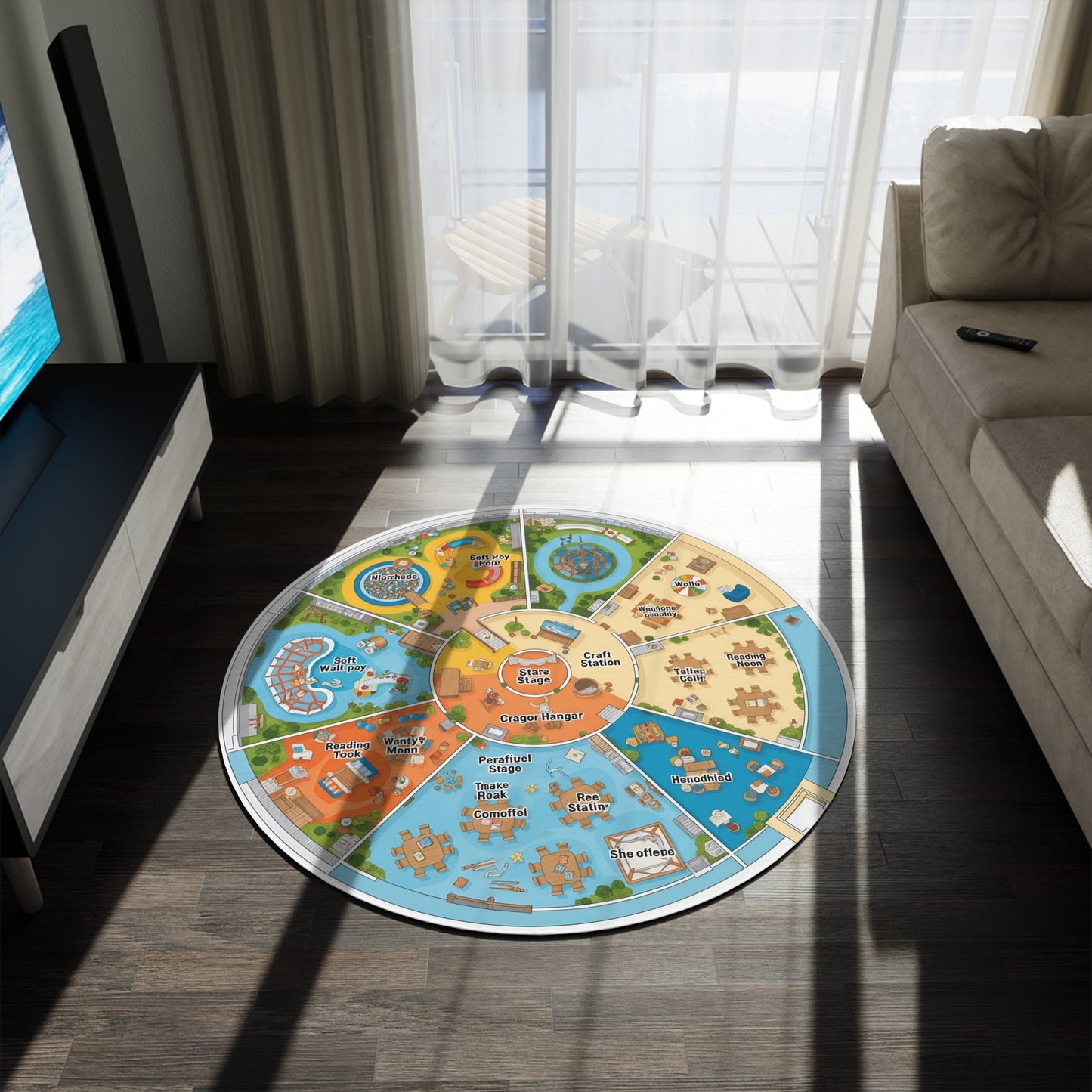 Playful Round Kids Rug
