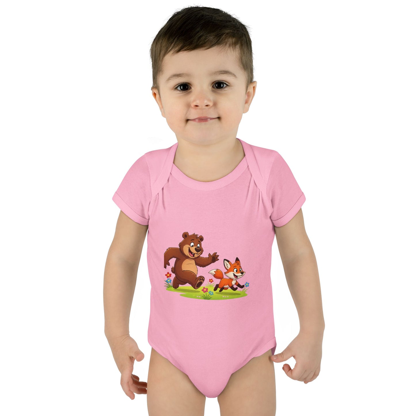 Bear and Fox Baby Bodysuit |