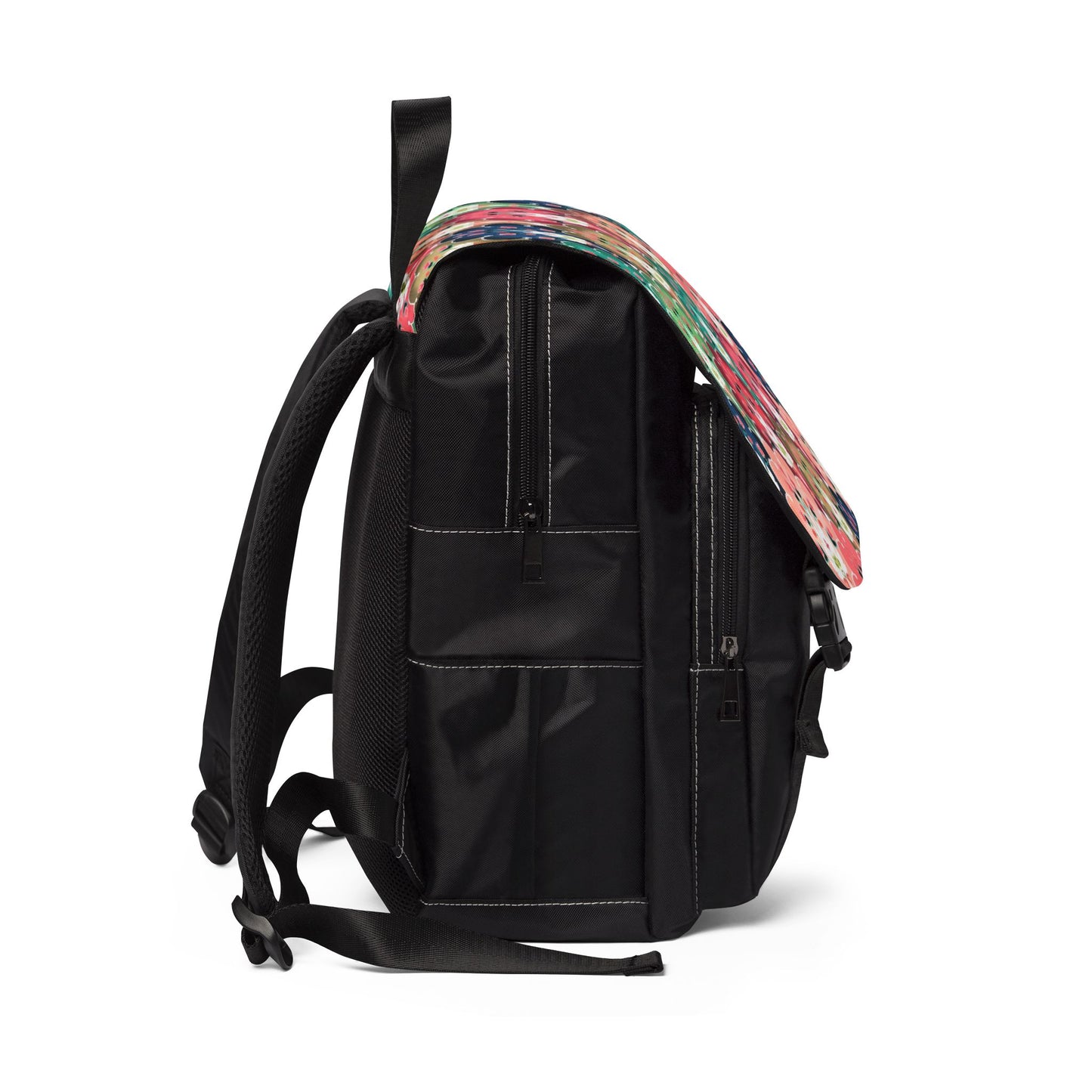 Colorful Floral Design Unisex Casual Shoulder Backpack