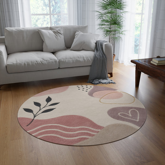 Boho Pink Round Rug