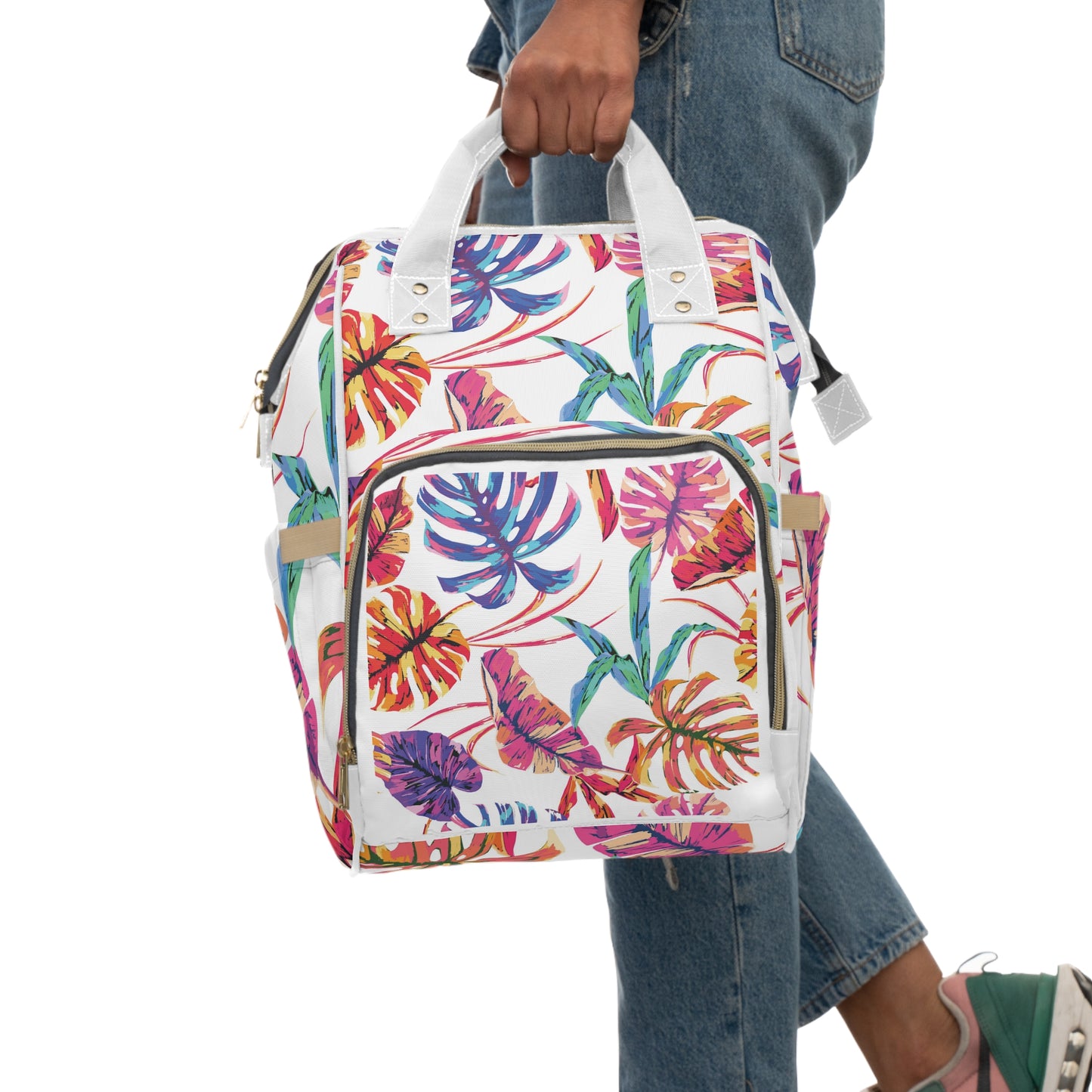 Tropical Floral Diaper Backpack | Travel Bag