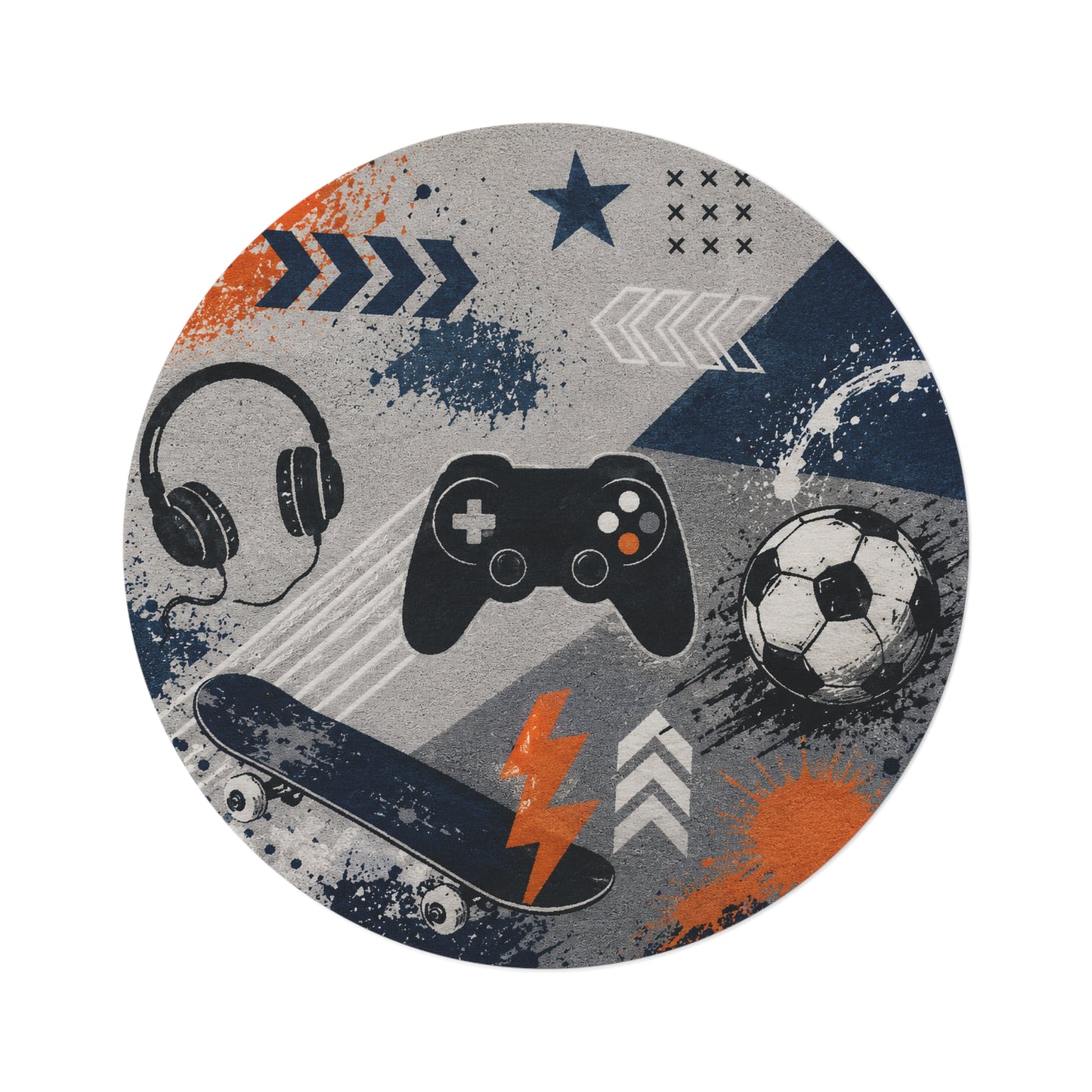 Boys' Sports & Gaming  Round Rug