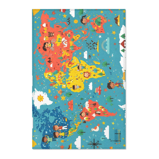 Colorful World Map  Rug