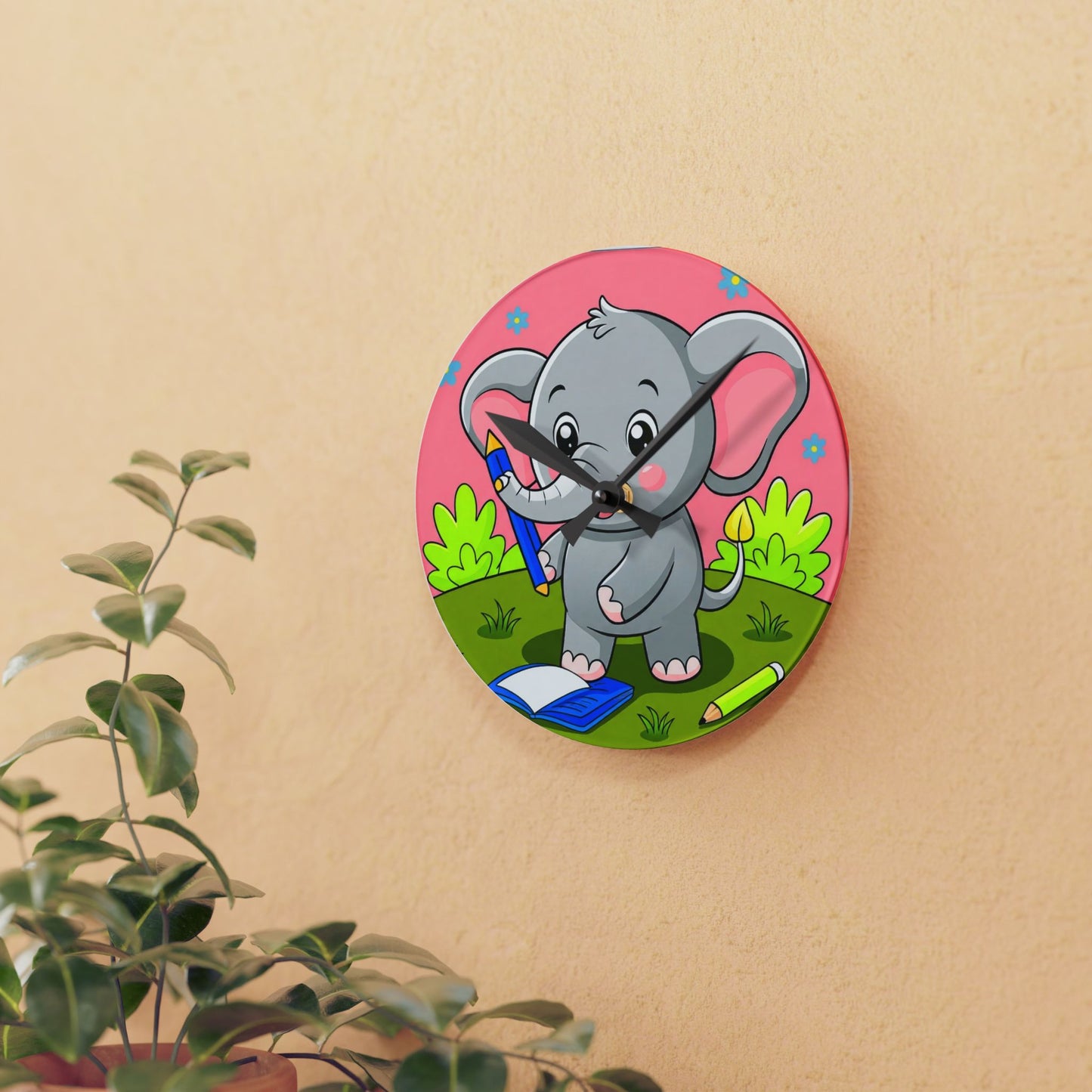 Elephant Kids Wall Clock